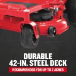 CRAFTSMAN Z5200 | 42 in Gas Zero-Turn Riding Lawn Mower | 20HP Kohler 7000 Twin-Cylinder Engine | High Back Seat (17RRFACS093) - Image 6