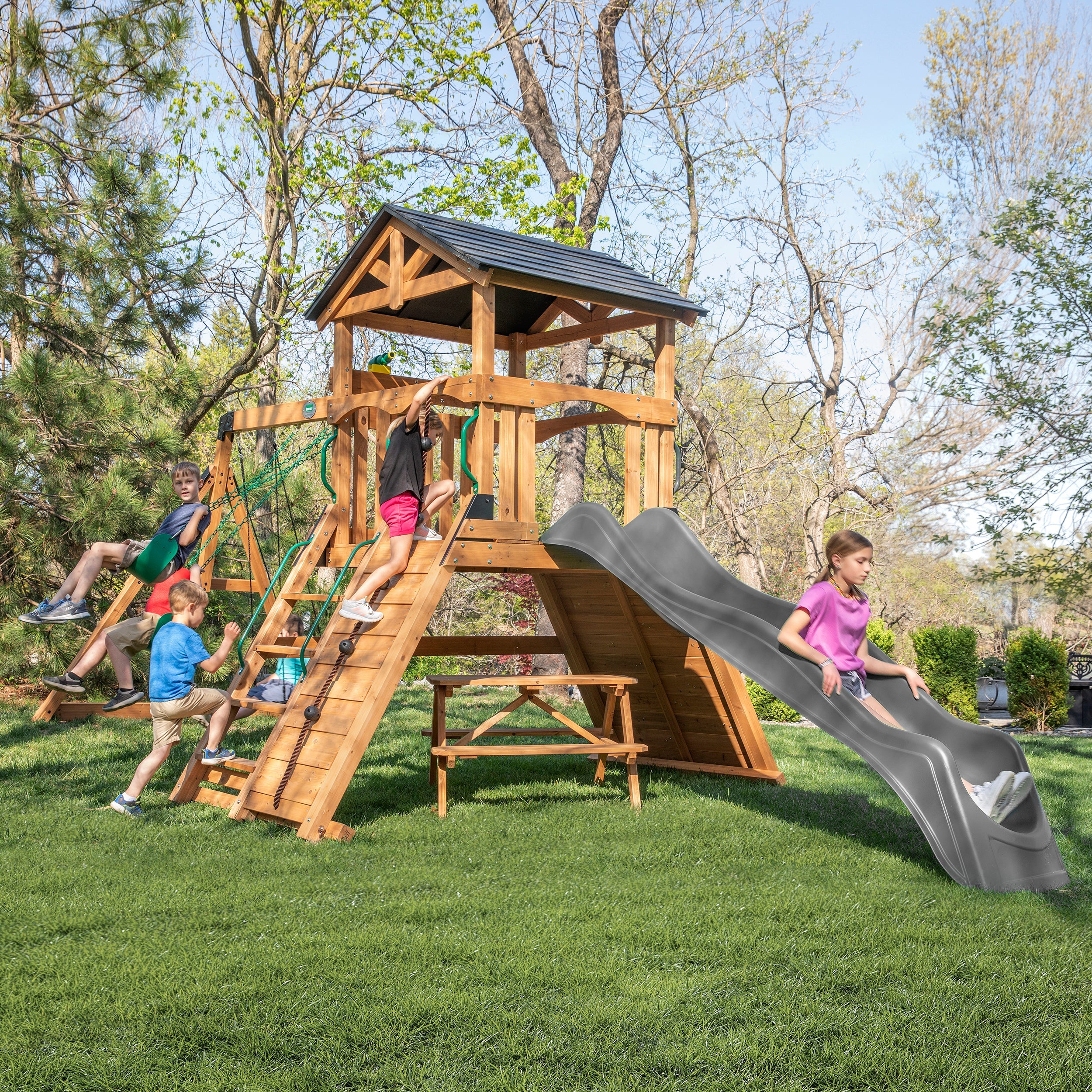 1-EndeavorIIGrayMain2 Endeavor II Swing Set - Image 1