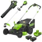 60V 25" SP Mower 3PC Combo Kit, 16" String Trimmer and 610CFM Blower