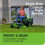 60V 30" CrossoverT Riding Lawn Tractor with (4) 8.0 Ah Batteries and 600-Watt Charger - Image 11