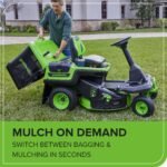 60V 30" CrossoverT Riding Lawn Tractor, Bagger Included, (4) 8.0 Ah (1) 20.0Ah Batteries and 600-Watt Charger - Image 11