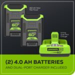 60V 25" Self-Propelled Lawn Mower 4-pc Combo Kit: (2) 4.0 Ah Batteries and Dual-Port Charger - Image 14