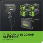 60V 30" CrossoverT Riding Lawn Tractor, Bagger Included, (4) 8.0 Ah (1) 20.0Ah Batteries and 600-Watt Charger - Image 14