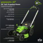 60V 25" Cordless Battery Dual Blade Self-Propelled Lawn Mower w/ Two (2) 4.0Ah Batteries & Dual-Port Charger - Image 2