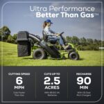 60V 42" Cordless Battery CrossoverT Riding Lawn Mower + Bagger, (6) 8.0 Ah Batteries and (3) Dual-Port Turbo Chargers - Image 3
