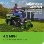 60V 30" CrossoverT Riding Lawn Tractor, Bagger Included, (4) 8.0 Ah (1) 20.0Ah Batteries and 600-Watt Charger - Image 7