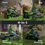 60V 30” CrossoverT Riding Lawn Tractor with (2) 8.0 Ah, (2) 4.0 Ah Batteries & 600-Watt Charger - Image 6