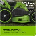 60V 25" Dual Blade Self-Propelled Mower 5-pc Combo Kit, (3) 4.0 Ah Batteries, (1) Single Port Chargers and (1) Dual-Port Charger - Image 5