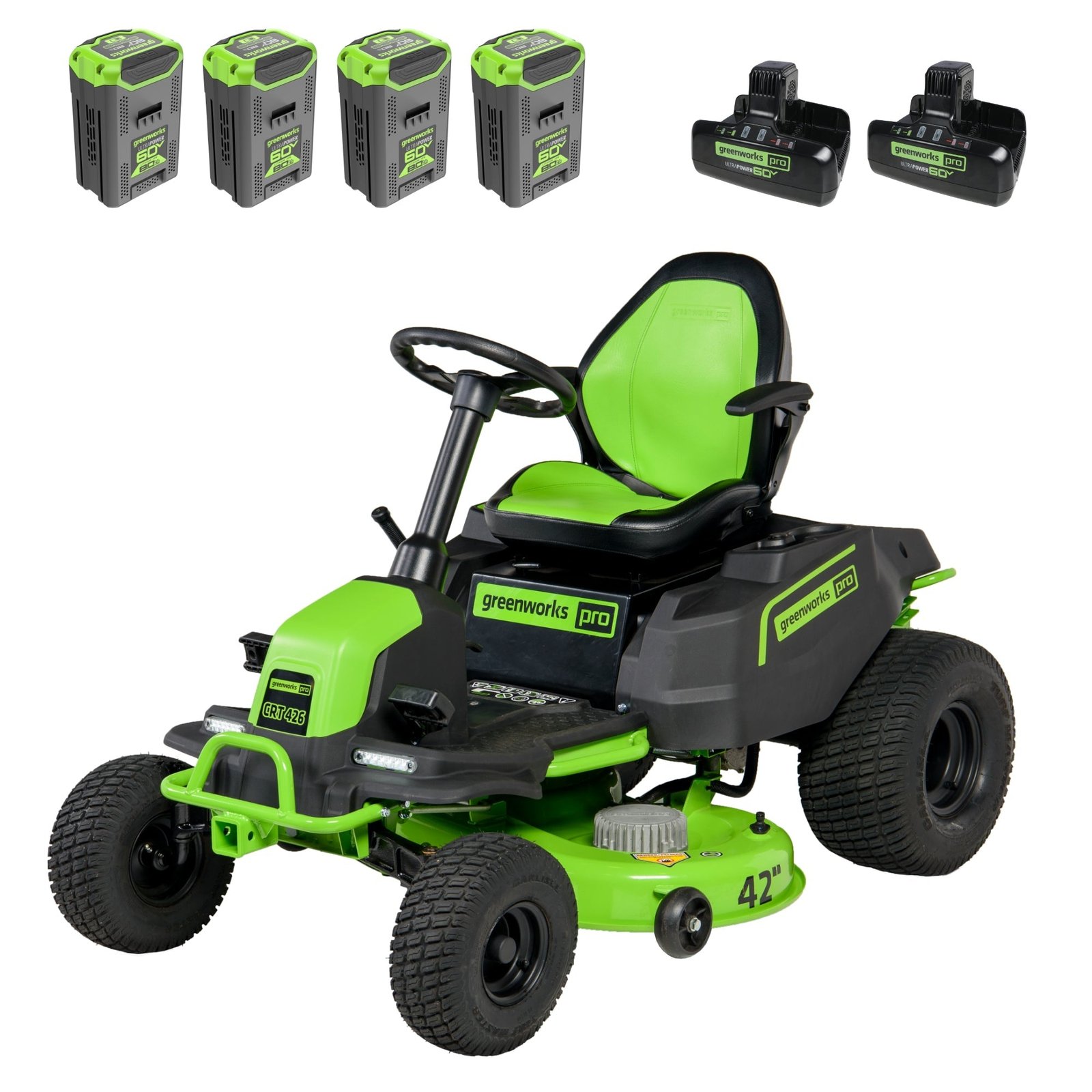 ATFWMKit-1_0497f9cf-8fec-42c1-80e8-27197523f4dc 60V 42" Cordless Battery CrossoverT Riding Lawn Mower, (4) 8.0 Ah Batteries and (2) Dual-Port Turbo Chargers - Image 1
