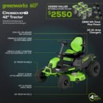 60V 42" Cordless Battery CrossoverT Riding Lawn Mower: (6) 8.0 Ah Batteries and (3) Dual-Port Turbo Chargers - Image 9