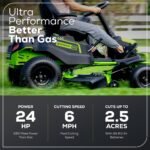 60V 42" Cordless Battery CrossoverT Riding Lawn Mower: (6) 8.0 Ah Batteries and (3) Dual-Port Turbo Chargers - Image 10