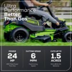 60V 42" Cordless Battery CrossoverT Riding Lawn Mower, (4) 8.0 Ah Batteries and (2) Dual-Port Turbo Chargers - Image 4
