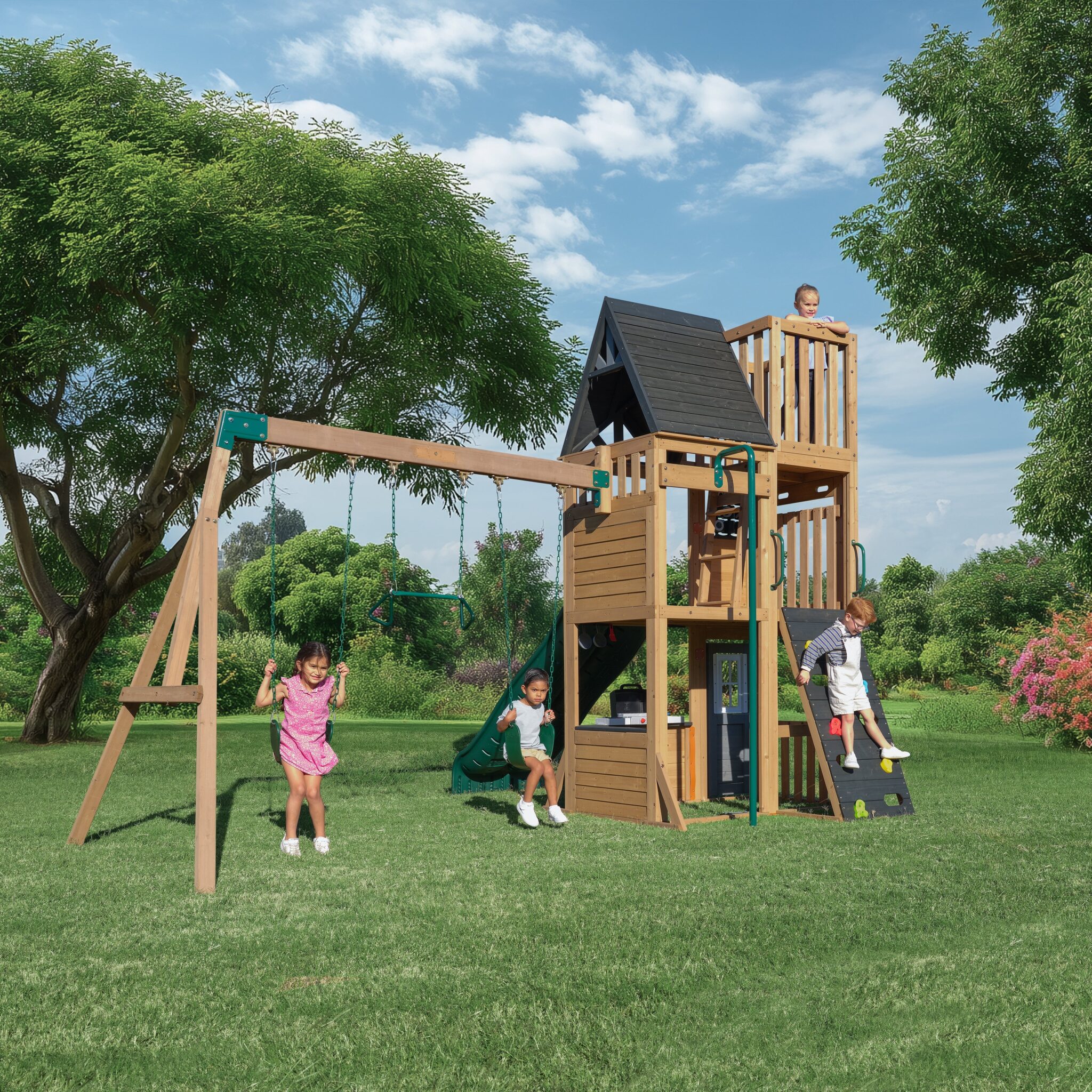 F30005_RSM_02-2048x2048 Parkwood Post Swing Set - Installation Available - Image 1