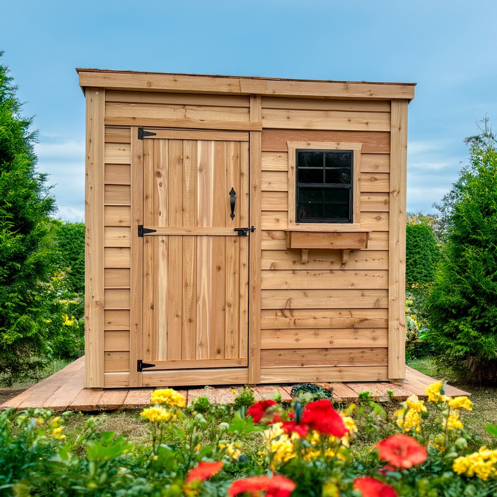 GS84-S-CEDAR_AI 8' x 4' GardenSaver Storage Shed - Single Door - Image 1