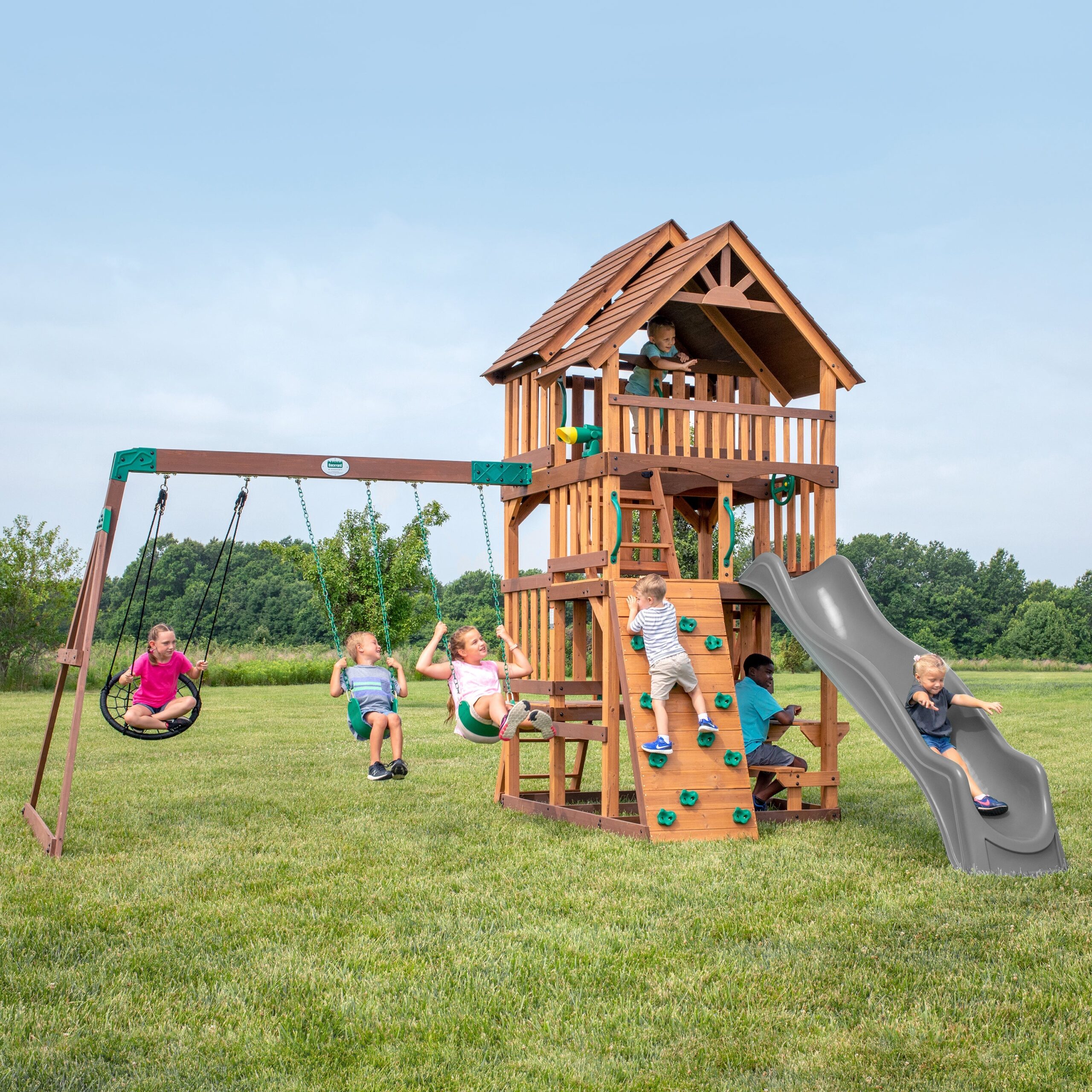 Highlander-Gray-Thumb Highlander Swing Set - Image 1