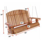 Cedar Patio Garden Pergola & Hanging Swing Set - Image 5