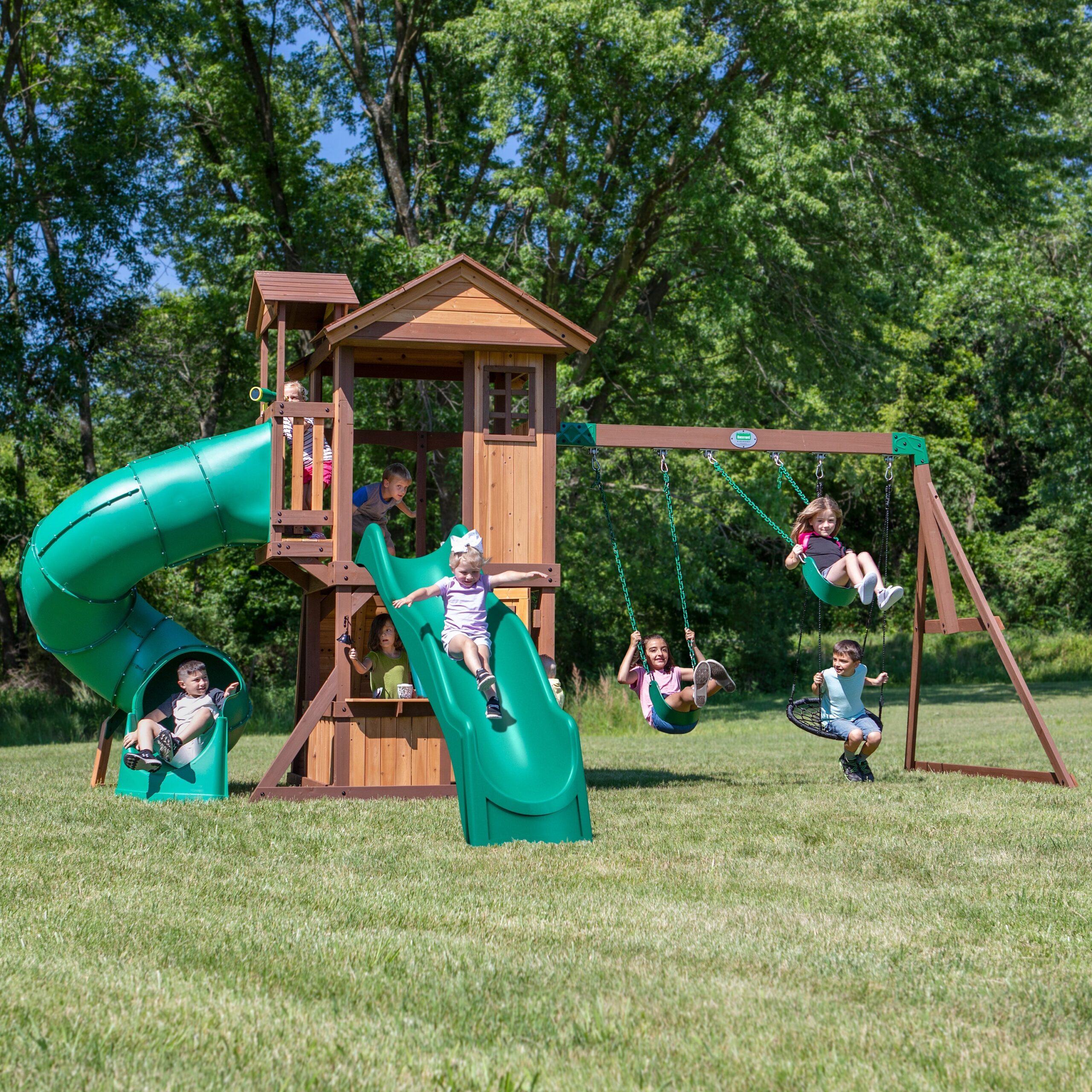 Tacoma-Falls-Wave-Slide-Main Tacoma Falls Swing Set - Image 1