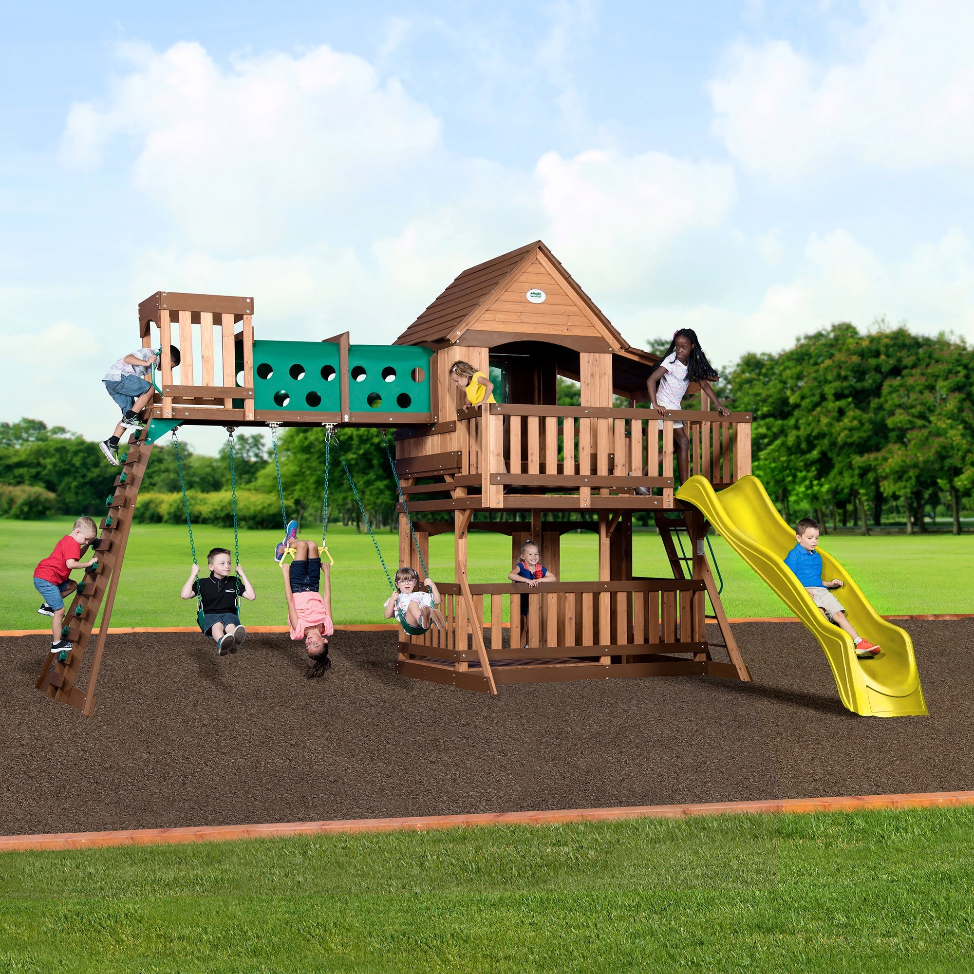 Woodridge-Elite-Yellow-Main Woodridge Elite Swing Set - Image 1