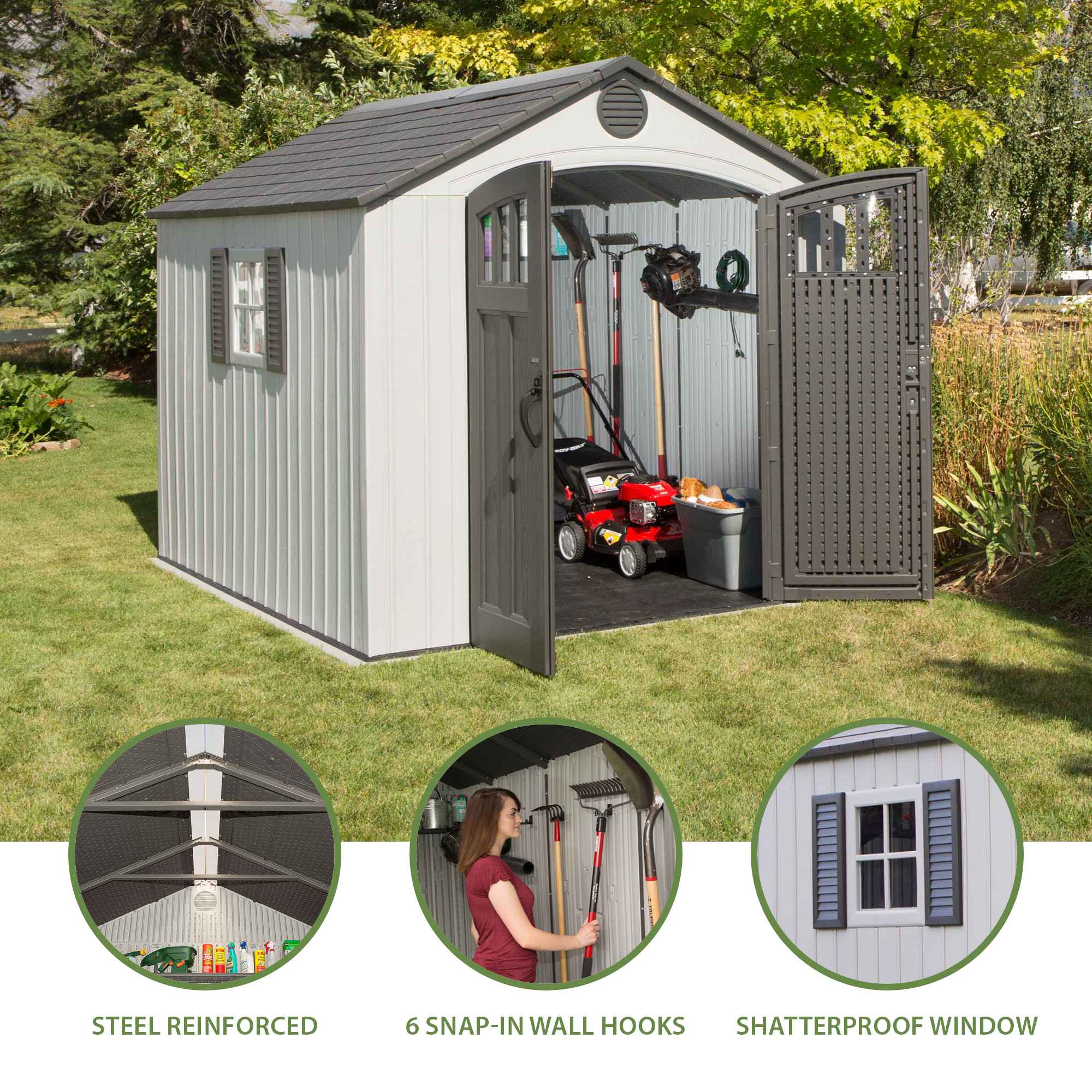 Lifetime 8x10 ft. Shed - 60202 - features view