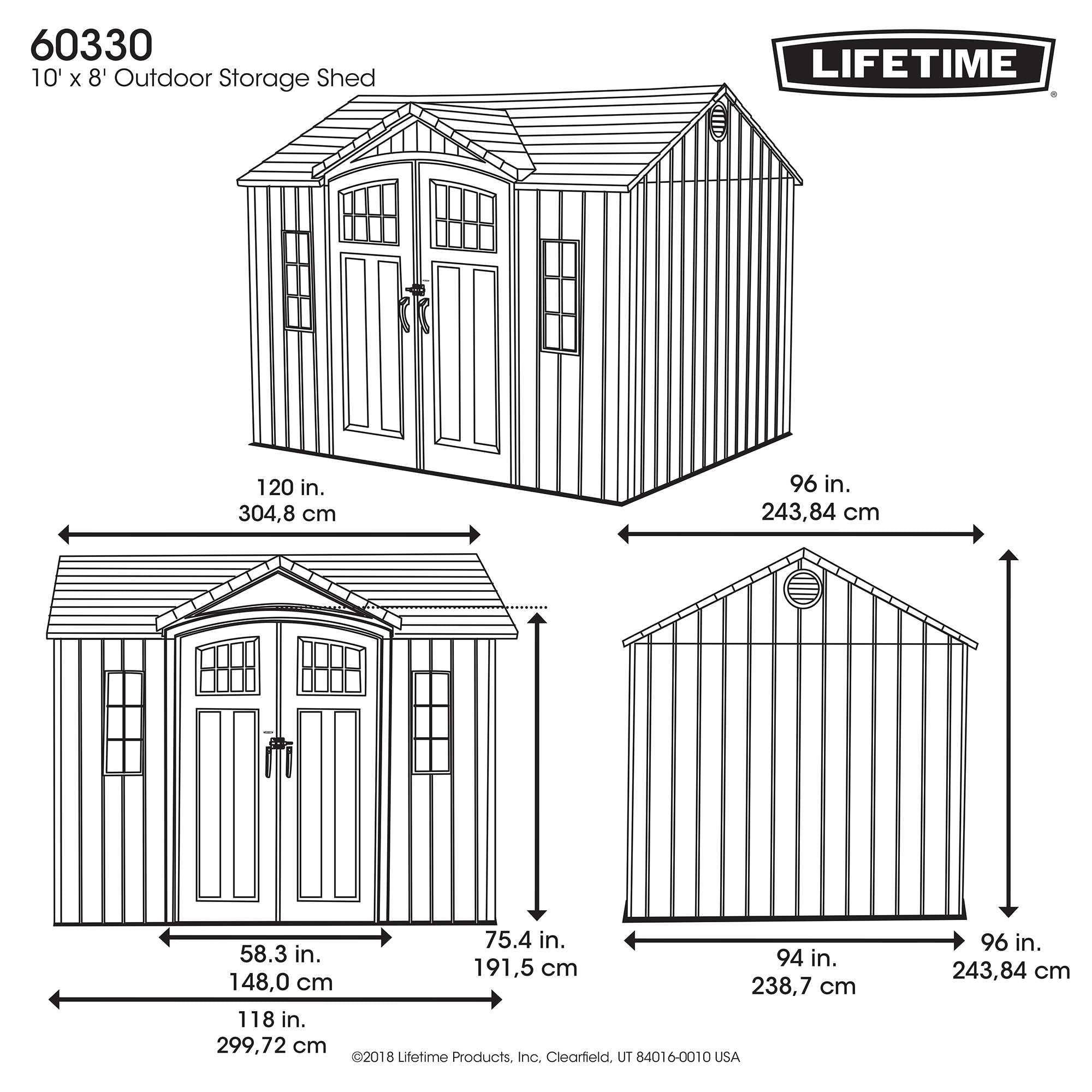 Lifetime 10 Ft. X 8 Ft. Outdoor Storage Shed - 60330 - Image 18