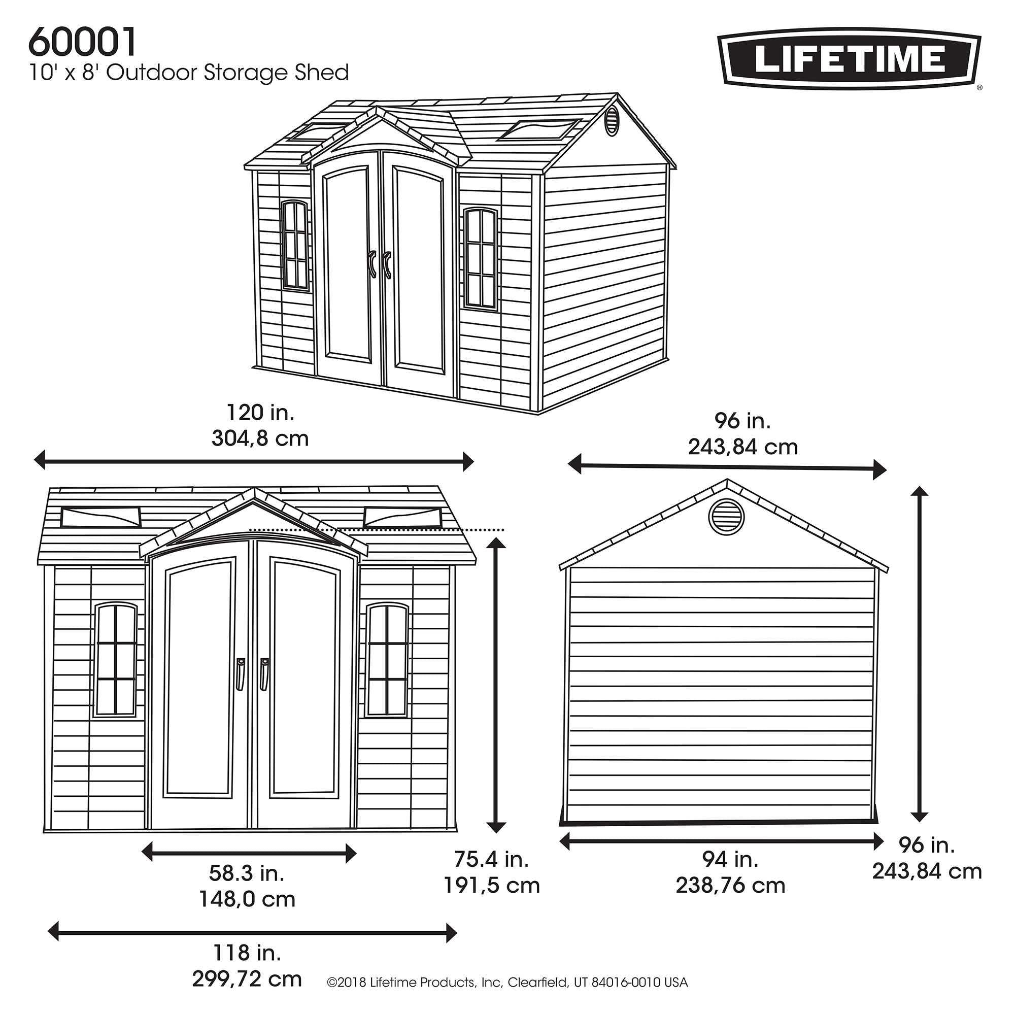 Lifetime 10 Ft. X 8 Ft. Outdoor Storage Shed - 60001 - Image 21