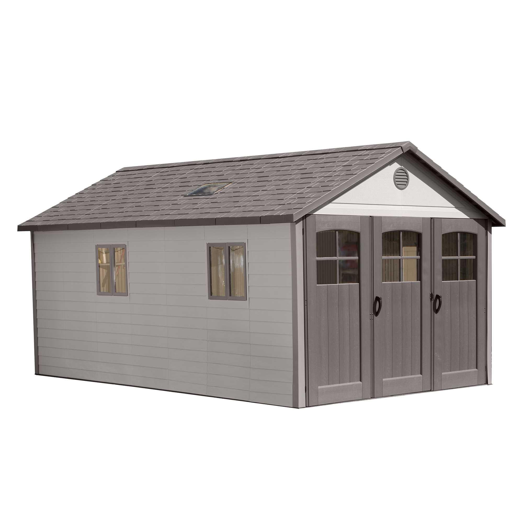 Lifetime_11x18.5_Outdoor_Storage_Shed_60236_angled_view Lifetime 11 Ft. X 18.5 Ft. Outdoor Storage Shed - 60236 - Image 1
