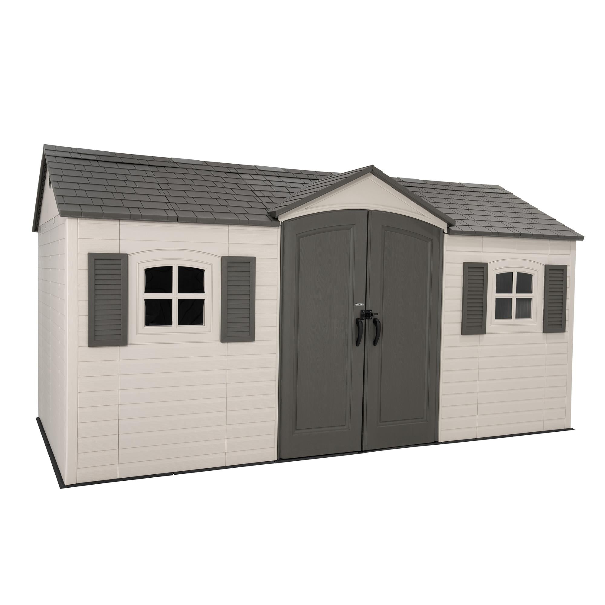 lifetime-legacy-15x8-shed-front-elevation Lifetime Legacy 15 ft x 8 ft Outdoor Storage Shed - 60465 - Image 1