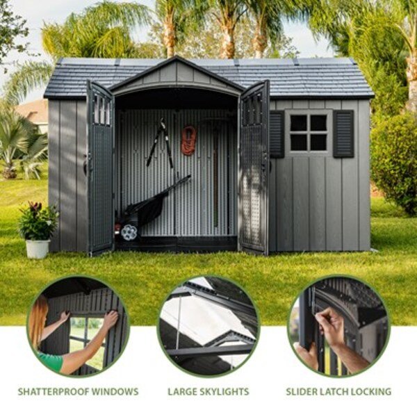 Lifetime 12.5x8 ft. Side Entry Shed - 60454 - features view