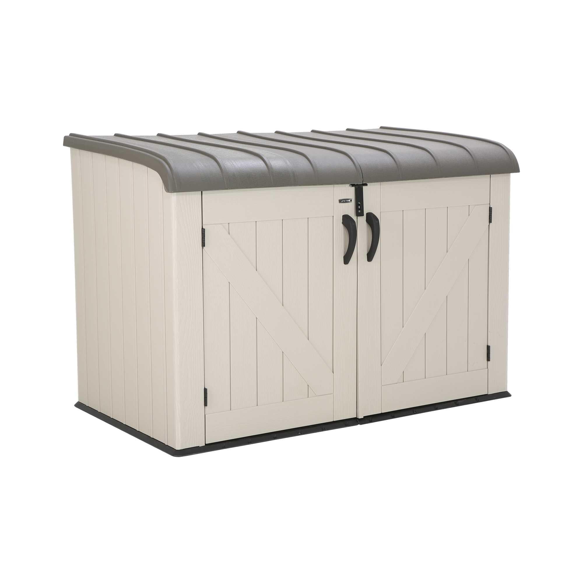 tan-lifetime-storage-shed-75-cubic-feet Lifetime Horizontal Storage Shed (75 Cubic Feet) - 60170 - Image 1